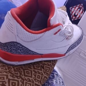 White and Red Sneakers with Elephant Print